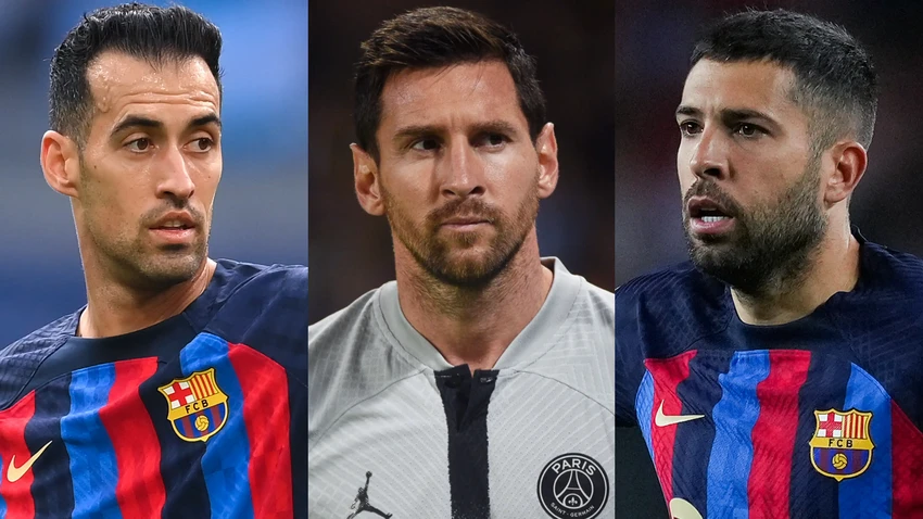 Messi sẽ chơi bóng cùng hai đồng đội cũ ở Barca là tiền vệ Busquets và hậu vệ Jordi Alba. Ảnh: GETTY.