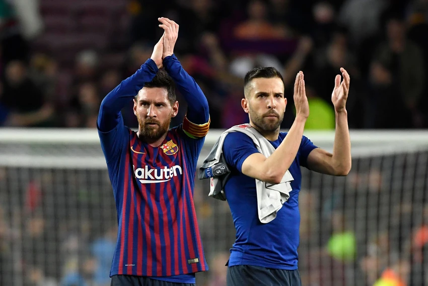 Jordi Alba có nhiều kỷ niệm với tiền đạo 7 lần giành Quả bóng vàng khi còn khoác áo Barcelona. Ảnh: GETTY.