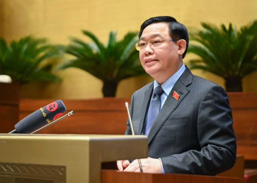 Chủ tịch QH Vương Đình Huệ kết luận hội nghị. Ảnh: QH