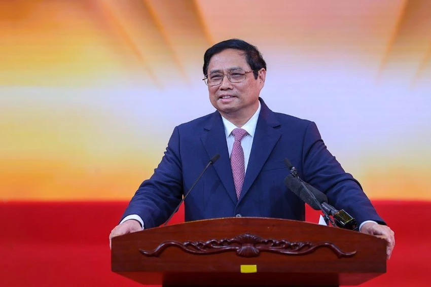 Thủ tướng Phạm Minh Chính phát biểu tại lễ kỉ niệm ngày doanh nhân Việt Nam. Ảnh: VB Thủ tướng Phạm Minh Chính phát biểu tại lễ kỉ niệm ngày doanh nhân Việt Nam. Ảnh: VB