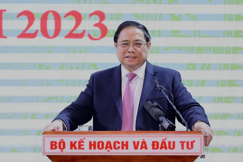 Thủ tướng phát biểu chỉ đạo tại Hội nghị ngành kế hoạch - đầu tư sáng 3-1. Ảnh: VB Thủ tướng phát biểu chỉ đạo tại Hội nghị ngành kế hoạch - đầu tư sáng 3-1. Ảnh: VB