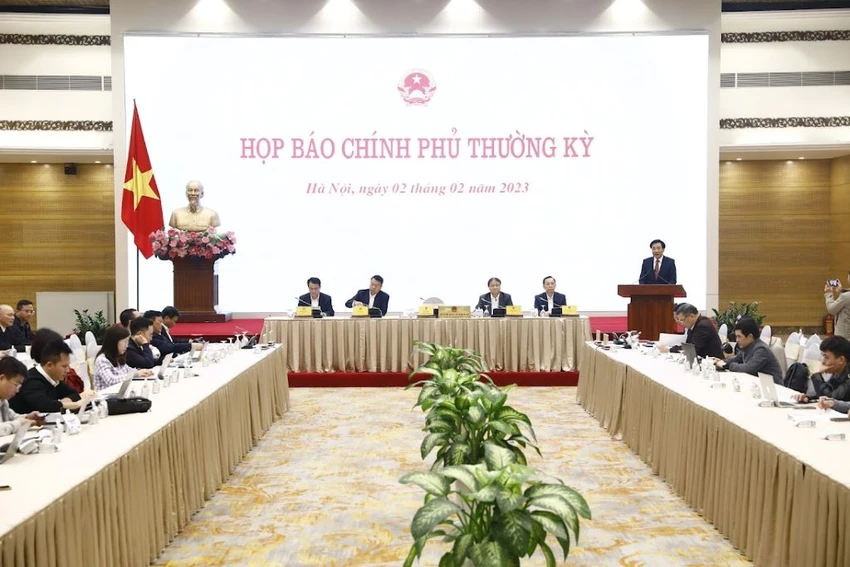 Họp báo Chính phủ chiều 2-2. Ảnh: VGP