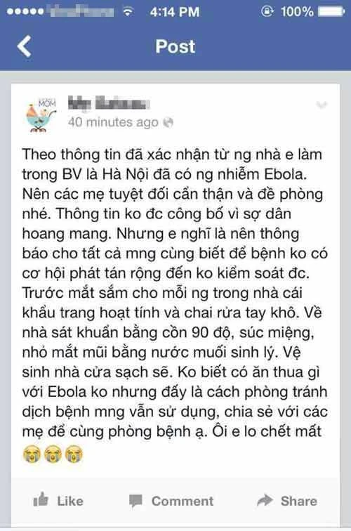 Người tung tin đồn về Ebola sẽ bị xử lý thế nào? ảnh 1 - 1