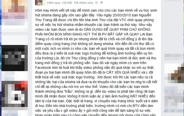 Phóng sự HS hút shisha: Được mời diễn hay 'người thật việc thật'? ảnh 3 Phóng sự HS hút shisha: Được mời diễn hay 'người thật việc thật'? ảnh 3