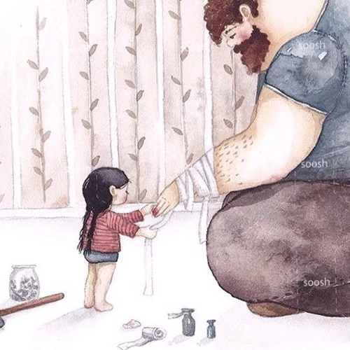 Thêm bộ ảnh gây sốt 'Cha và con gái' ảnh 11 Khi cha bị đau, con là y tá