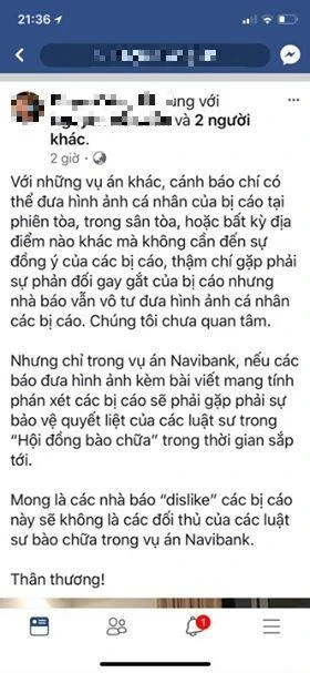 Vụ NaviBank: Luật sư đề nghị không cho báo tác nghiệp ảnh 2 Vụ NaviBank: Luật sư đề nghị không cho báo tác nghiệp ảnh 2