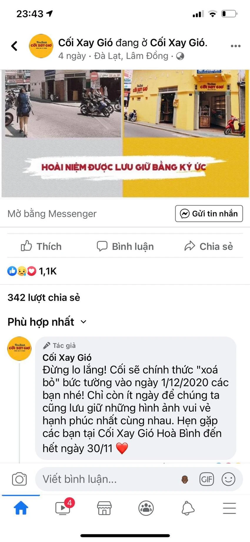 Bức tường tiệm bánh Cối Xay Gió Đà Lạt sắp bị xóa bỏ ảnh 3 COI-XAY-GIO