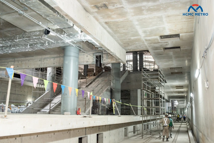 Cận cảnh ga Trung tâm Bến Thành tuyến metro số 1 ảnh 5