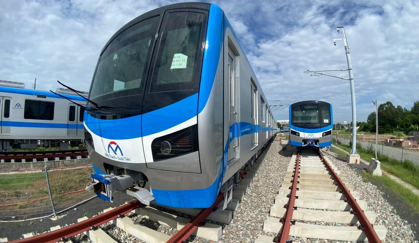 17 đoàn tàu metro số 1 đã về tới Depot Long Bình. Ảnh: ĐT. 17 đoàn tàu metro số 1 đã về tới Depot Long Bình. Ảnh: ĐT.