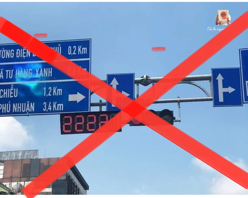 Ảnh chế đèn tín hiệu hơn 22.222 giây ở Bình Thạnh lan truyền trên mạng xã hội. Ảnh: MXH. Ảnh chế đèn tín hiệu hơn 22.222 giây ở Bình Thạnh lan truyền trên mạng xã hội. Ảnh: MXH.