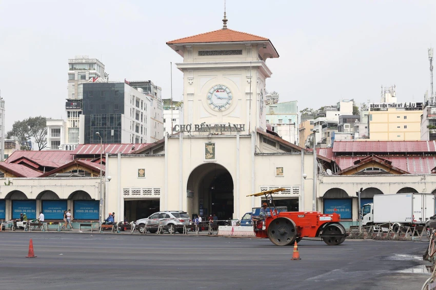 TP.HCM sẽ tái lập lại vòng xoay, tổ chức giao thông trước chợ Bến Thành trước ngày 15-1-2023. Ảnh: ĐT.