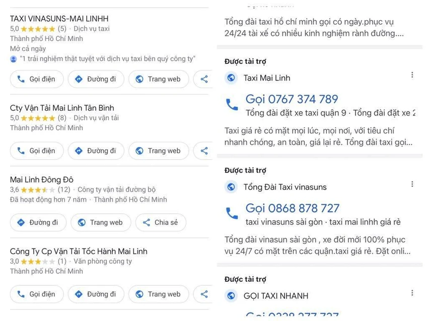 Tình trạng giả mạo với tên giống hoặc gần giống khiến khách hàng hiểu lầm. Ảnh: ĐT. Tình trạng giả mạo với tên giống hoặc gần giống khiến khách hàng hiểu lầm. Ảnh: ĐT.
