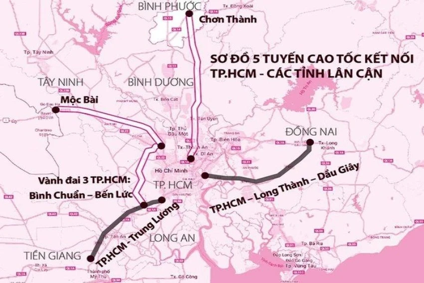 TP.HCM sẽ bố trí ngân sách để làm đường kết nối với cao tốc TP.HCM - Thủ Dầu Một - Chơn Thành. Đồ họa: Hồ Trang TP.HCM sẽ bố trí ngân sách để làm đường kết nối với cao tốc TP.HCM - Thủ Dầu Một - Chơn Thành. Đồ họa: Hồ Trang