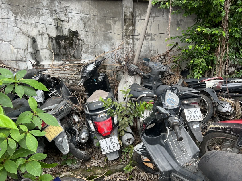Có nhiều chiếc xe còn mới, đến từ nhiều tỉnh thành bị bỏ lại.