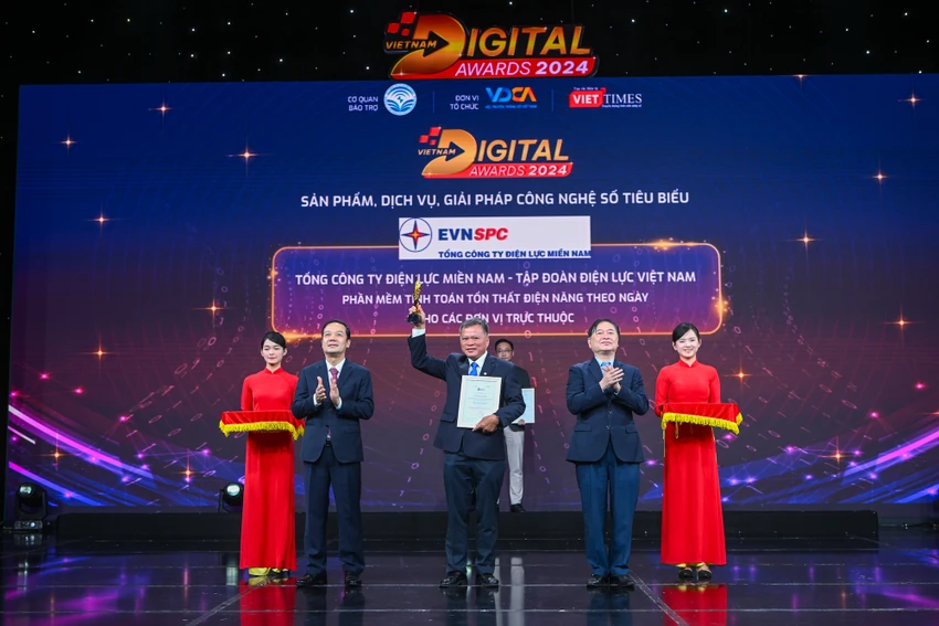 Điện lực Miền Nam được vinh danh tại Lễ trao Giải thưởng Chuyển đổi số Việt Nam - Vietnam Digital Awards 2024.
