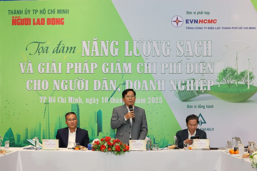 Báo Người lao động đã tổ chức Tọa đàm 'Năng lượng sạch và giải pháp giảm chi phí điện cho người dân, doanh nghiệp