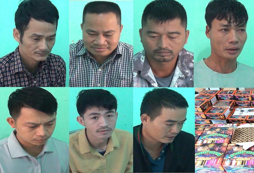 7 người trong đường dây buôn bán pháo lậu bị Công an Thanh Hóa bắt giữ. Ảnh: Công an cung cấp 7 người trong đường dây buôn bán pháo lậu bị Công an Thanh Hóa bắt giữ. Ảnh: Công an cung cấp
