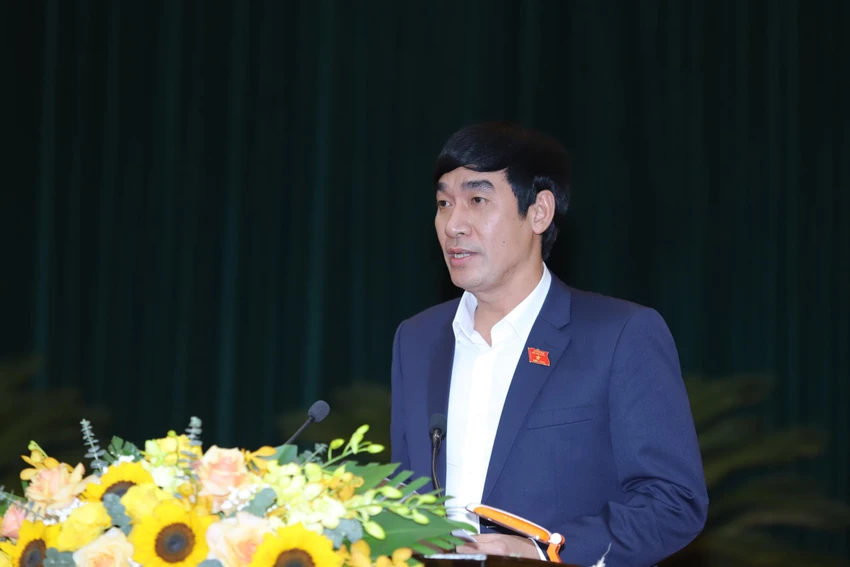 Ông Nguyễn Ngọc Tiến, Trưởng Ban Nội chính Tỉnh ủy Thanh Hóa tại Kỳ họp thứ 11, HĐND tỉnh Thanh Hóa. Ảnh: Đ. TRUNG Ông Nguyễn Ngọc Tiến, Trưởng Ban Nội chính Tỉnh ủy Thanh Hóa tại Kỳ họp thứ 11, HĐND tỉnh Thanh Hóa. Ảnh: Đ. TRUNG