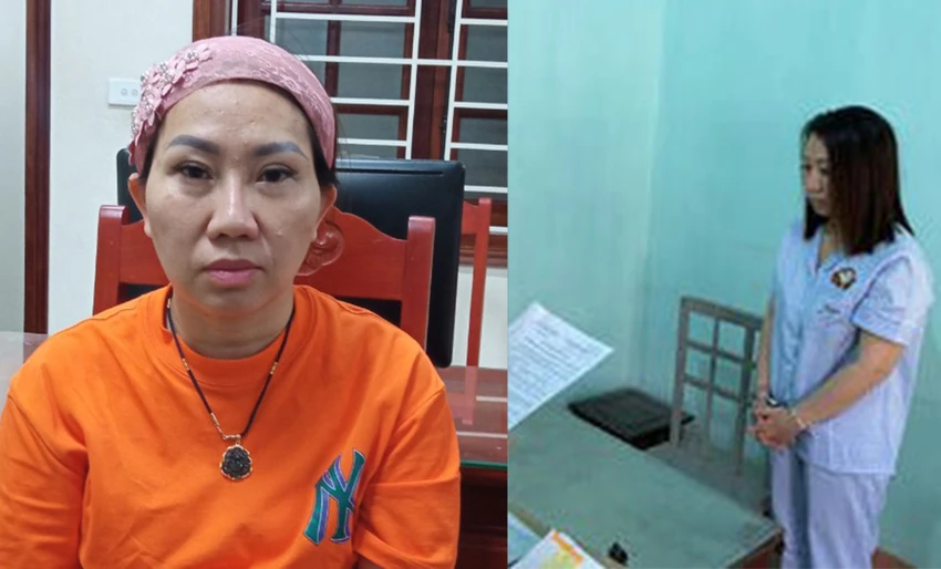 Nguyễn Thị Bích Thành bị Công an tỉnh Thanh Hóa bắt về tội lừa đảo chiếm đoạt tài sản. Ảnh: CATH Nguyễn Thị Bích Thành bị Công an tỉnh Thanh Hóa bắt về tội lừa đảo chiếm đoạt tài sản