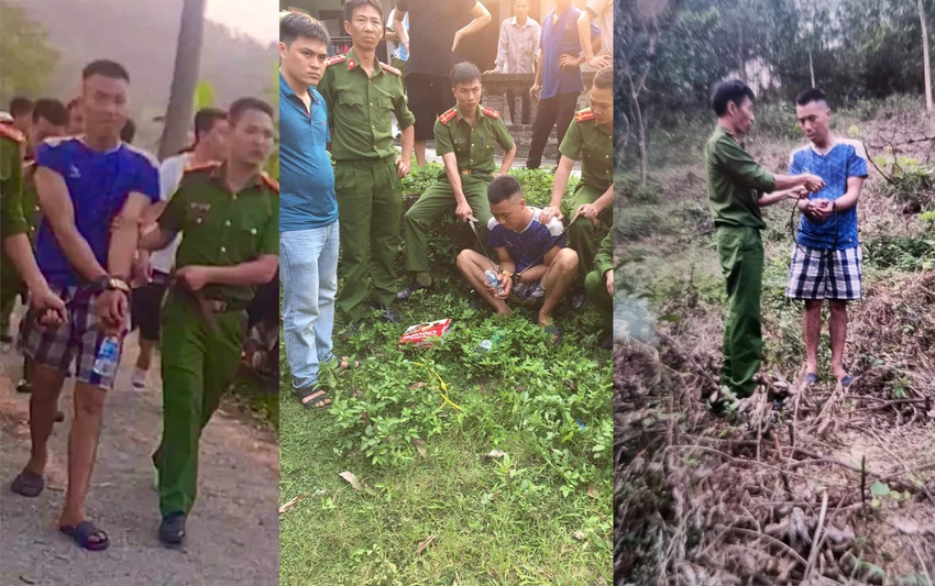 Công an đã bắt phạm nhân trốn trại khi đang lẩn trốn trong rừng.jpg