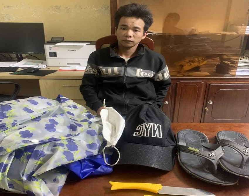 Trần Văn Hiền thời điểm bị bắt giữ. Ảnh: CA Trần Văn Hiền thời điểm bị bắt giữ. Ảnh: CA
