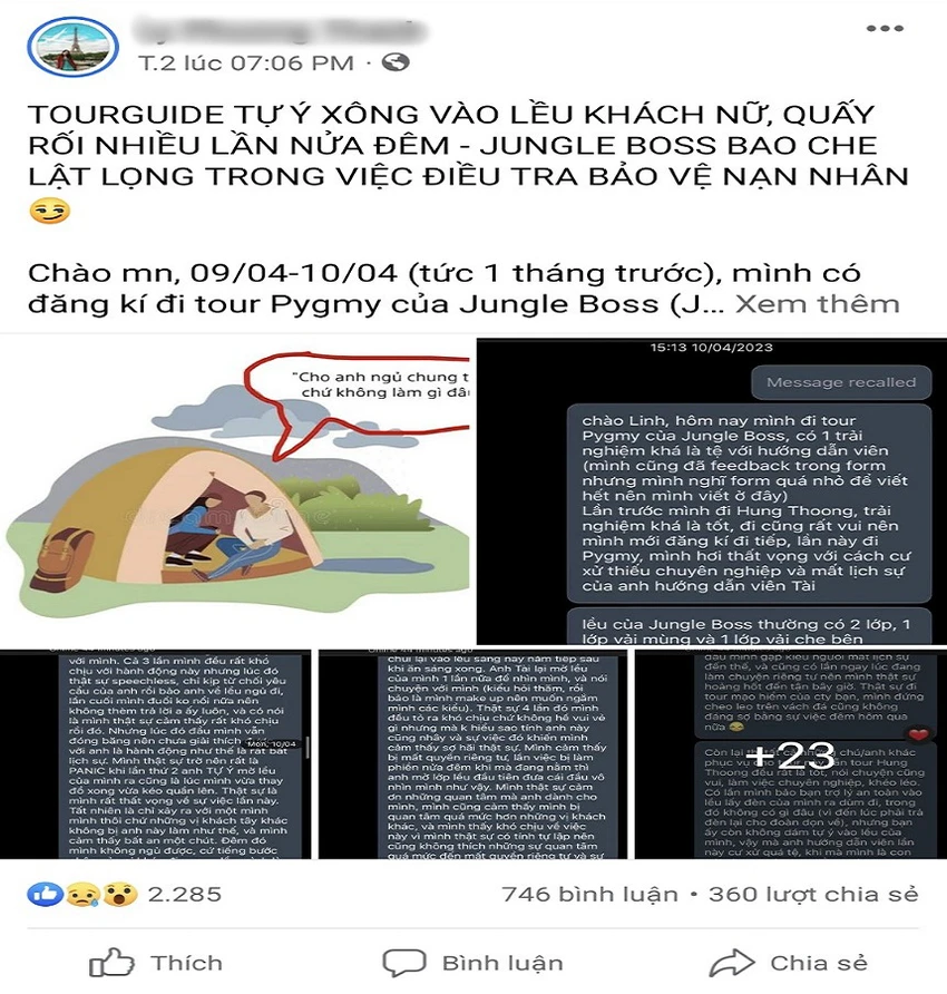 Bài viết của nữ du khách sau khi đăng tải trên các hội nhóm thu hút đông đảo sự quan tâm của dư luận. Ảnh: Chụp màn hình Bài viết của nữ du khách sau khi đăng tải trên các hội nhóm thu hút đông đảo sự quan tâm của dư luận