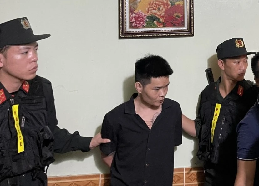Lê Hữu Hà thời điểm bị bắt giữ. Ảnh: CA Lê Hữu Hà thời điểm bị bắt giữ. Ảnh: CA