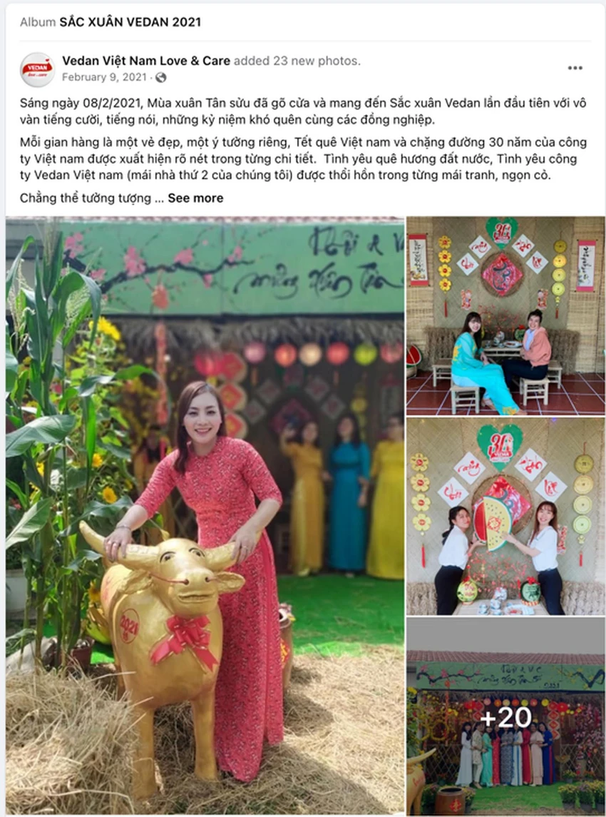 “Sắc Xuân Vedan” mùa 1 đã thành công trong việc thu hút nhiều lượt tương tác trên fanpage Vedan Việt Nam Love & Care. “Sắc Xuân Vedan” mùa 1 đã thành công trong việc thu hút nhiều lượt tương tác trên fanpage Vedan Việt Nam Love & Care.