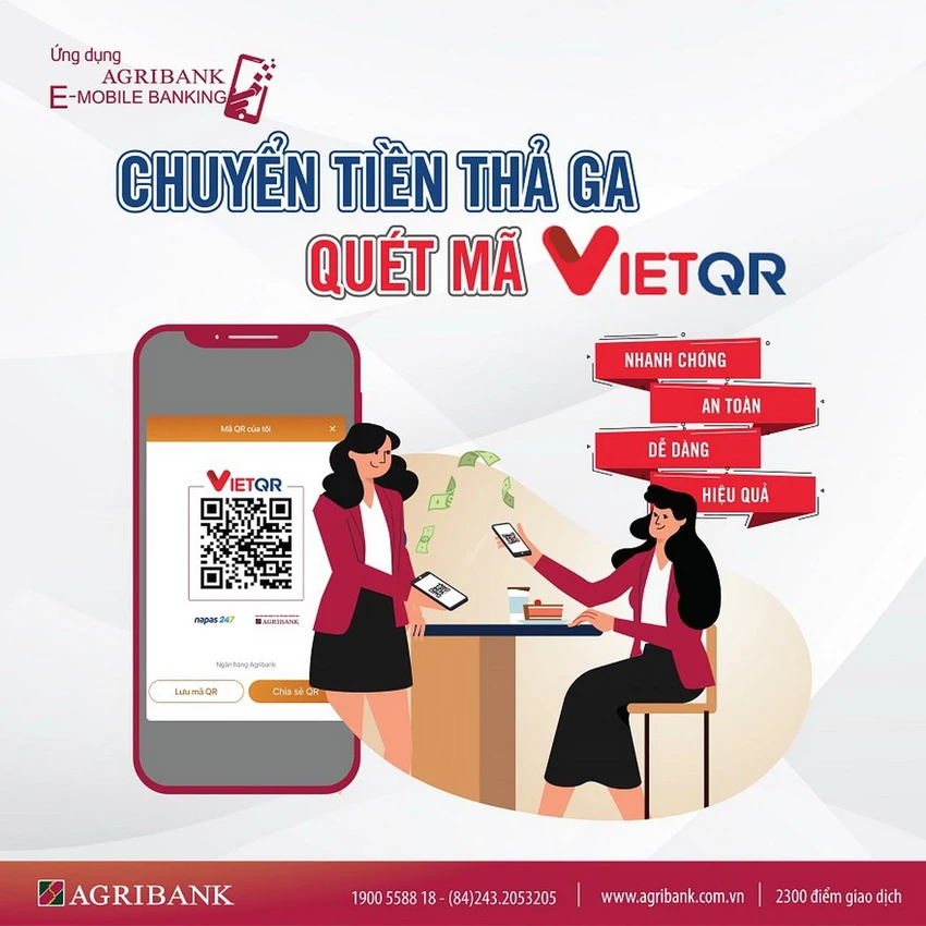 VietQR trên Agribank E-Mobile Banking – Giải pháp hữu hiệu tăng độ phủ thanh toán không chạm VietQR trên Agribank E-Mobile Banking – Giải pháp hữu hiệu tăng độ phủ thanh toán không chạm