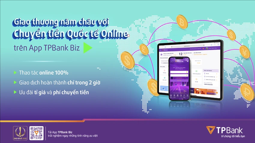 TPBank đang miễn phí 100% phí chuyển tiền quốc tế online cho doanh nghiệp trong vòng 03 thángkể từ ngày sử dụng giao dịch đầu tiên. TPBank đang miễn phí 100% phí chuyển tiền quốc tế online cho doanh nghiệp trong vòng 03 thángkể từ ngày sử dụng giao dịch đầu tiên.