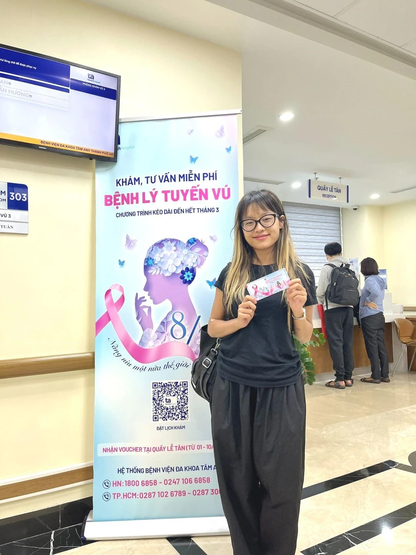 Diệu Anh hy vọng nhiều bạn trẻ cũng chủ động đi tầm soát bệnh để bảo vệ sức khỏe. Ảnh: BVCC Diệu Anh hy vọng nhiều bạn trẻ cũng chủ động đi tầm soát bệnh để bảo vệ sức khỏe. Ảnh: BVCC