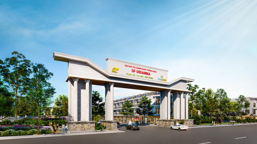 Phối cảnh khu vực cổng vào khu compound thông minh 5F Orianna. Phối cảnh khu vực cổng vào khu compound thông minh 5F Orianna.