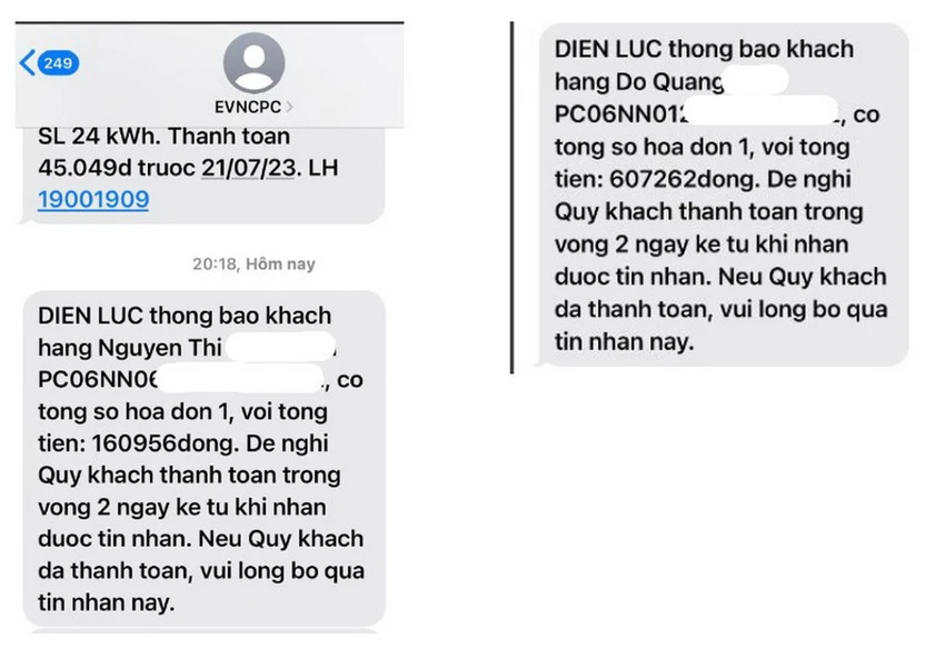 Hình ảnh tin nhắn lạ do khách hàng cung cấp Hình ảnh tin nhắn lạ do khách hàng cung cấp
