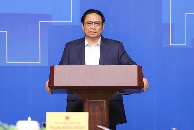 Thủ tướng nhấn mạnh một số quan điểm, định hướng tại Hội nghị - Ảnh: VGP/Nhật Bắc