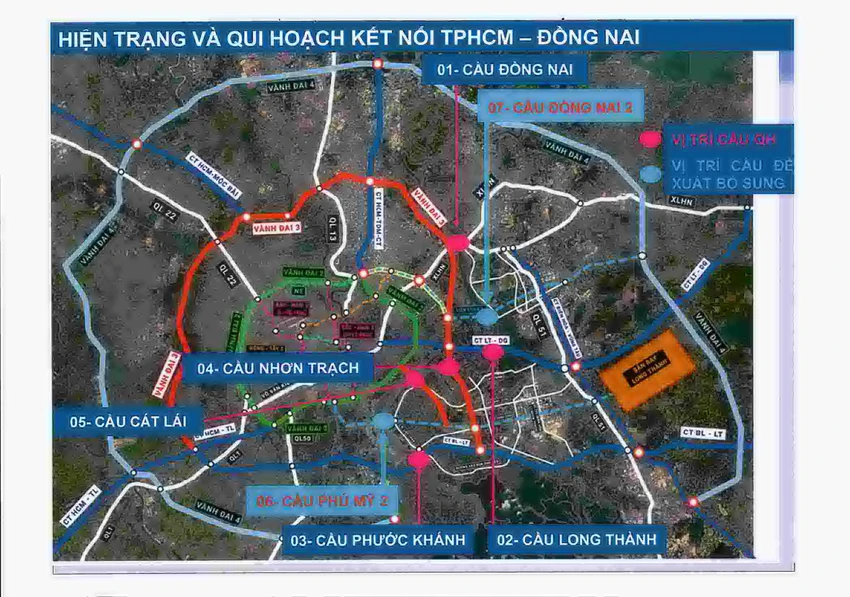 TP.HCM đề xuất bổ sung cầu Phú Mỹ 2 và Đồng Nai 2 kết nối với tỉnh Đồng Nai. Ảnh: Sở GTVT TP.HCM.