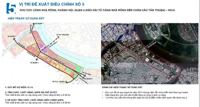 Vị trí thứ 5 là khu cảng, quận 4 với 86 ha. Vị trí thứ 5 là khu cảng, quận 4 với 86 ha.