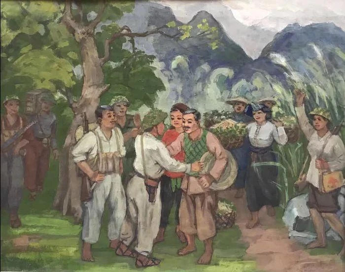 Tác phẩm "Ô Chợ Dừa sau ngày giải phóng thủ đô" - khắc gỗ - họa sĩ Trịnh Thiệp Tác phẩm "Ô Chợ Dừa sau ngày giải phóng thủ đô" - khắc gỗ - họa sĩ Trịnh Thiệp