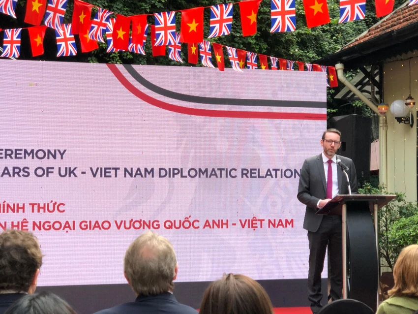 Đại sứ Anh tại Việt Nam Iain Frew phát biểu tại sự kiện. Ảnh: MINH TRÚC Đại sứ Anh tại Việt Nam Iain Frew phát biểu tại sự kiện. Ảnh: MINH TRÚC