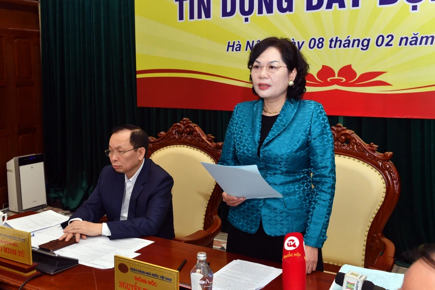 Thống đốc NHNN Nguyễn Thị Hồng phát biểu kết luận cuộc họp. Ảnh: MINH TRÚC Thống đốc NHNN Nguyễn Thị Hồng phát biểu kết luận cuộc họp. Ảnh: MINH TRÚC