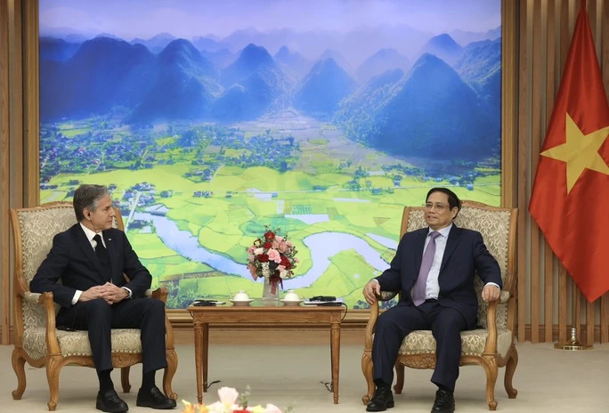 Thủ tướng Phạm Minh Chính và Ngoại trưởng Mỹ Antony Blinken. Ảnh: TTXVN Thủ tướng Phạm Minh Chính và Ngoại trưởng Mỹ Antony Blinken. Ảnh: TTXVN