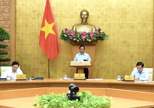 Thủ tướng Phạm Minh Chính tại cuộc họp sáng nay. Ảnh: VGP/Nhật Bắc Thủ tướng Phạm Minh Chính tại cuộc họp sáng nay. Ảnh: VGP/Nhật Bắc