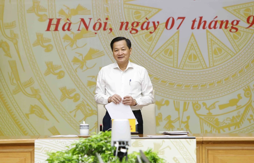 Phó Thủ tướng Lê Minh Khái tại cuộc họp hôm nay (7-9). Ảnh: VGP Phó Thủ tướng Lê Minh Khái tại cuộc họp hôm nay (7-9). Ảnh: VGP