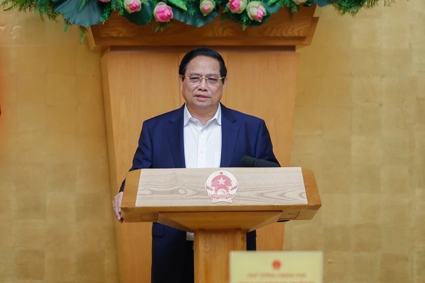 Thủ tướng Phạm Minh Chính chủ trì phiên họp Chính phủ thường kỳ tháng 3 và Hội nghị trực tuyến Chính phủ với địa phương. Ảnh: VGP/Nhật Bắc