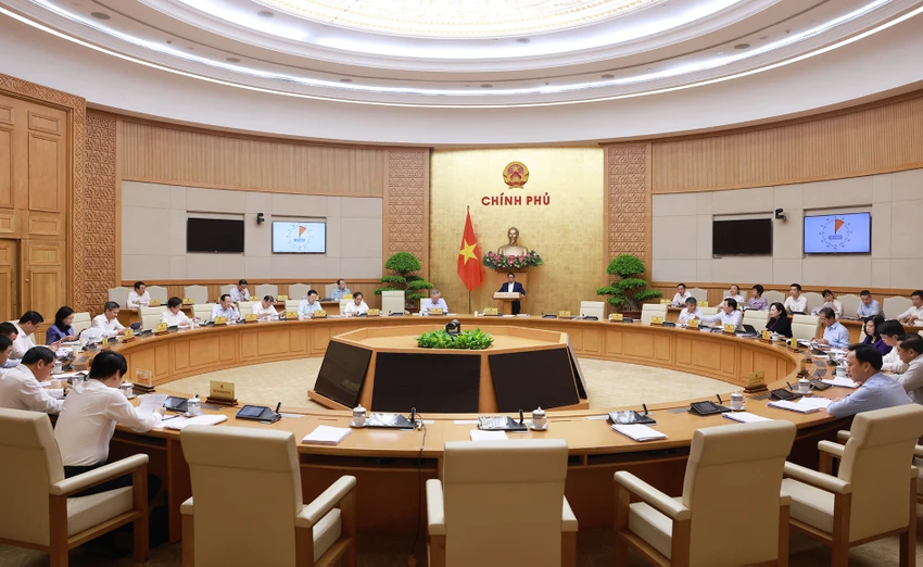 Phiên họp Chính phủ chuyên đề xây dựng pháp luật tháng 7 xem xét, thảo luận 8 nội dung. Ảnh: VGP