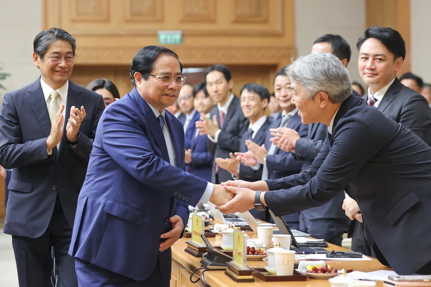 Đây là toạ đàm lần thứ 2 trong năm 2025 giữa Thủ tướng với doanh nghiệp Nhật Bản nhằm thúc đẩy hợp tác, đầu tư. Ảnh: VGP