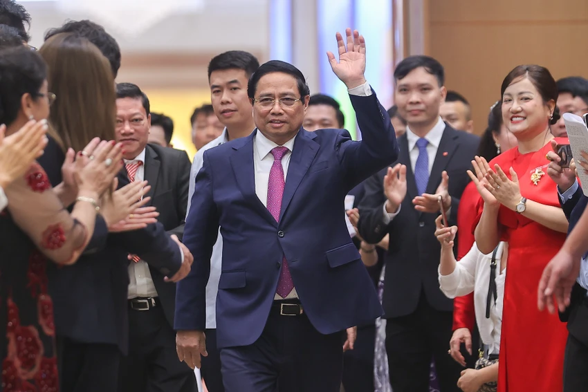 Thủ tướng gặp mặt đại diện 60 tập đoàn, tổng công ty nhà nước, 141 doanh nghiệp tư nhân, và 50 doanh nghiệp FDI. Ảnh: VGP