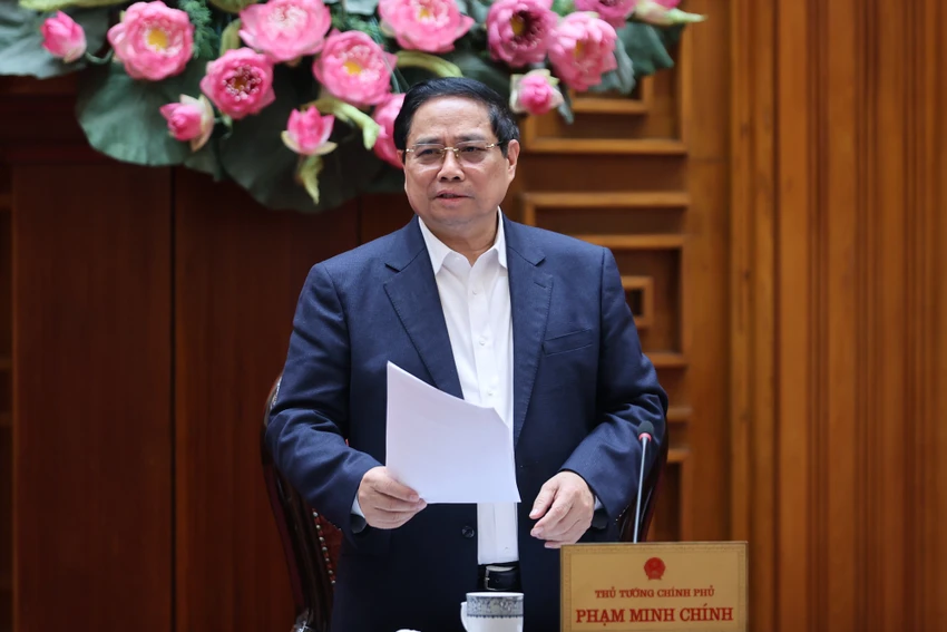 Thủ tướng Phạm Minh Chính nhấn mạnh mục tiêu không để thiếu năng lượng, xăng dầu trong bất cứ trường hợp nào. Ảnh: VGP