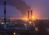 VIDEO: Cháy lớn ở kho dầu gần biên giới Nga-Ukraine