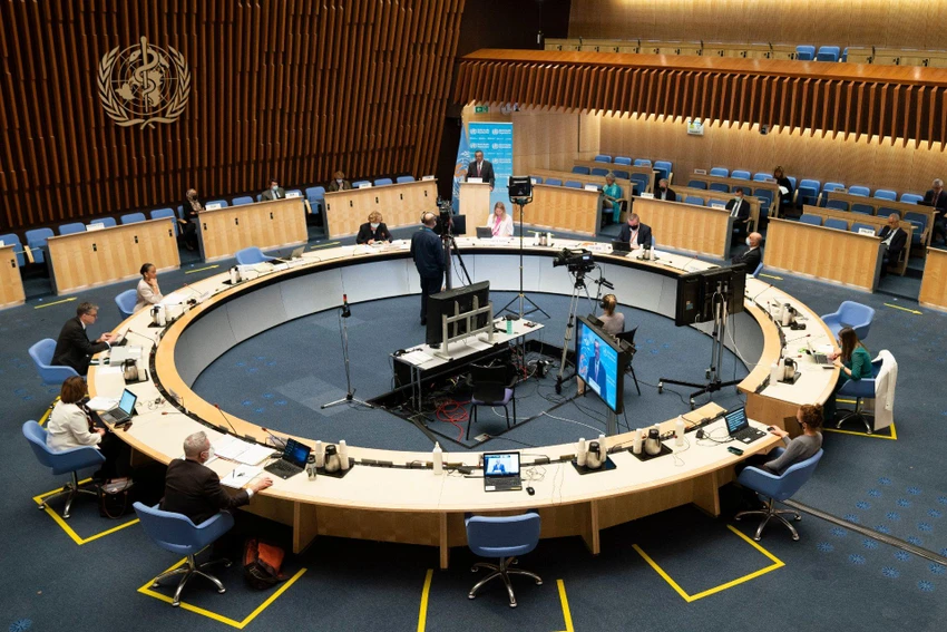 Ban điều hànH WHO họp tại trụ sở cơ quan này ở Geneva (Thụy Sĩ). Ảnh: WHO Ban điều hànH WHO họp tại trụ sở cơ quan này ở Geneva (Thụy Sĩ). Ảnh: WHO