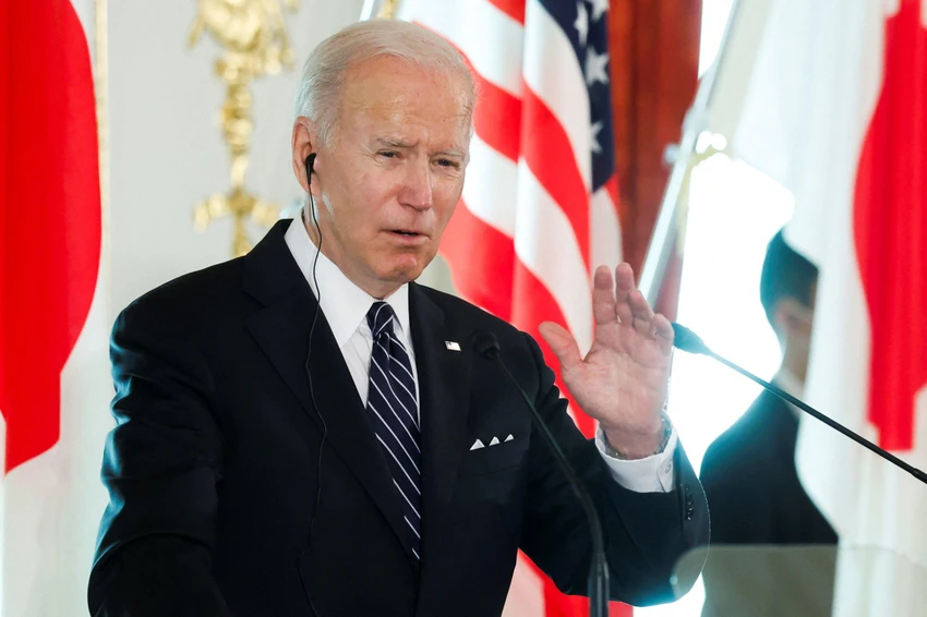 Tổng thống Mỹ Joe Biden trong cuộc họp báo ở Tokyo (Nhật) ngày 23-5. Ảnh: REUTERS